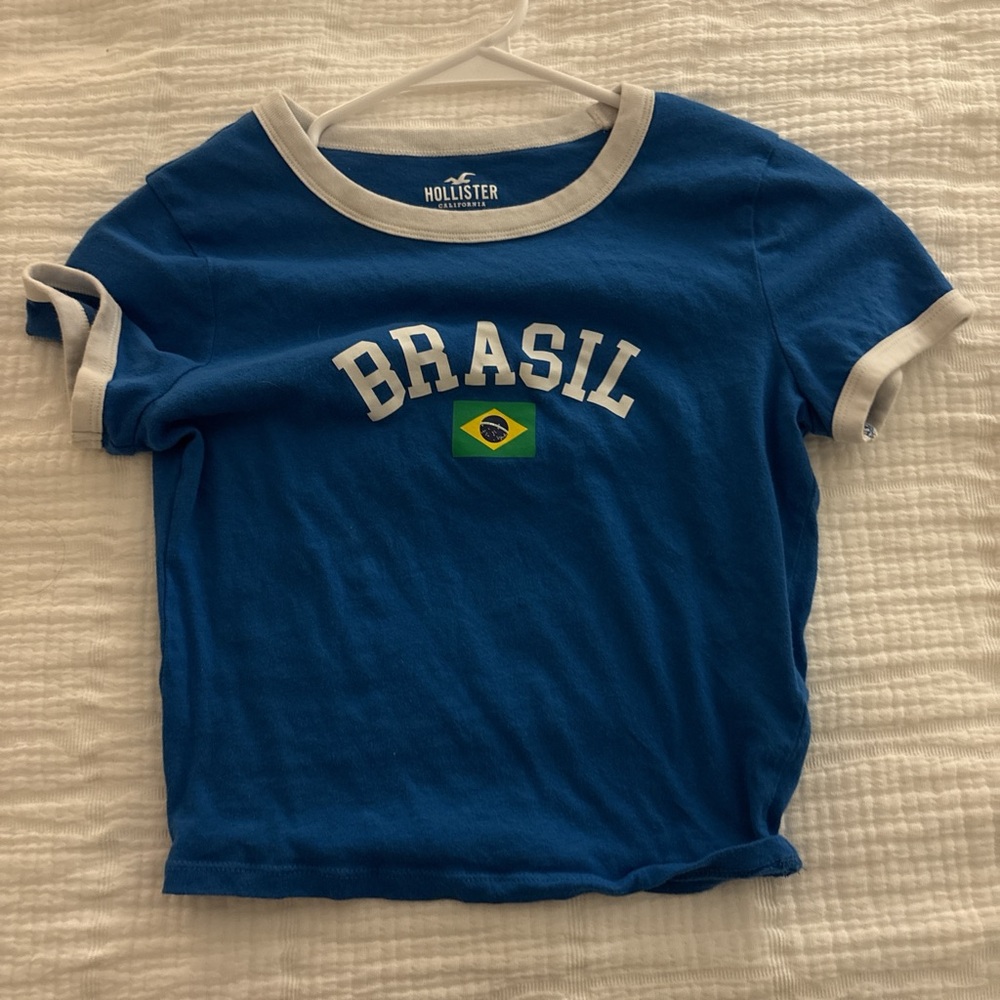 Hollister Blue Brasil Crop Top